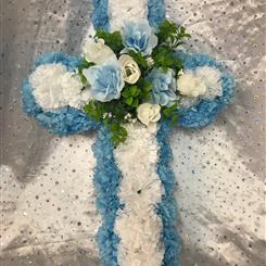 Blue and White Silk Cross
