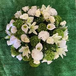 Silk Green and White Wreath