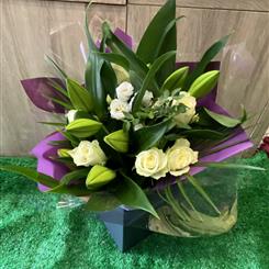 Lily and White Rose Bouquet