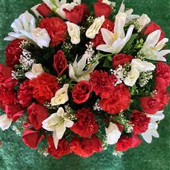 Red And White Silk Wreath