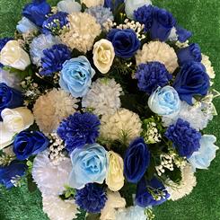 Silk Navy, Blue and White Wreath